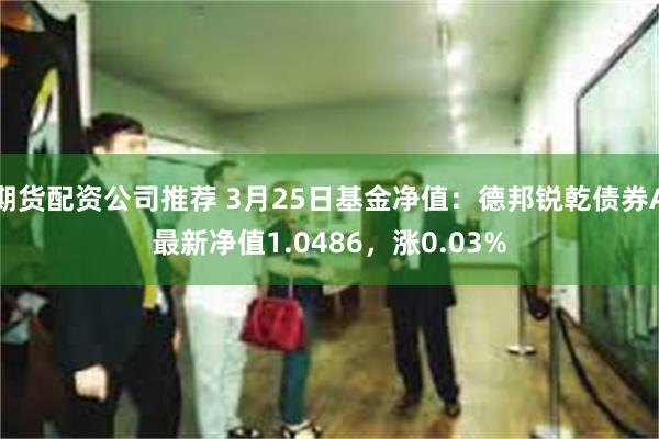 期货配资公司推荐 3月25日基金净值：德邦锐乾债券A最新净值1.0486，涨0.03%