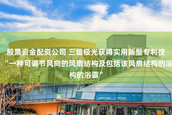 股票资金配资公司 三雄极光获得实用新型专利授权：“一种可调节风向的风扇结构及包括该风扇结构的浴霸”