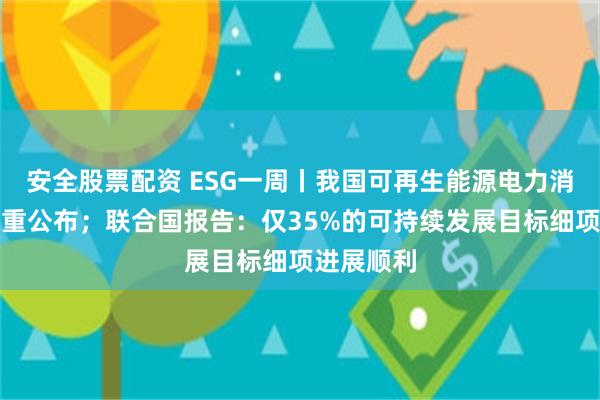 安全股票配资 ESG一周丨我国可再生能源电力消纳责任权重公布；联合国报告：仅35%的可持续发展目标细项进展顺利